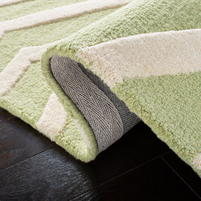Sanyla Hand Tufted Wool Chevron Rug, Rectangle 3' x 5'