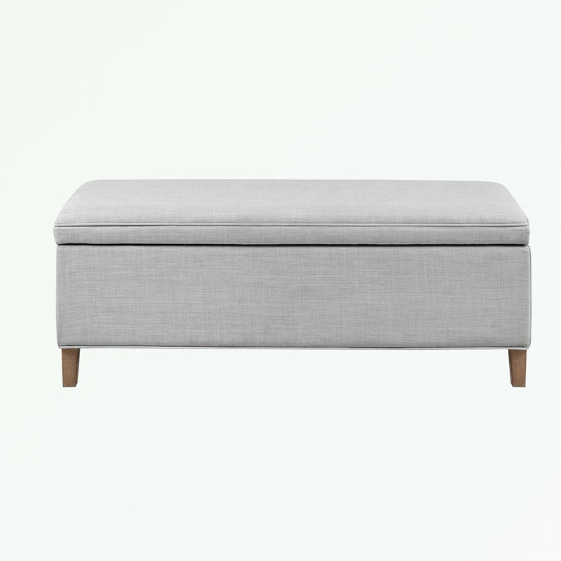 Banc de rangement rembourré en mélange de polyester Bibian