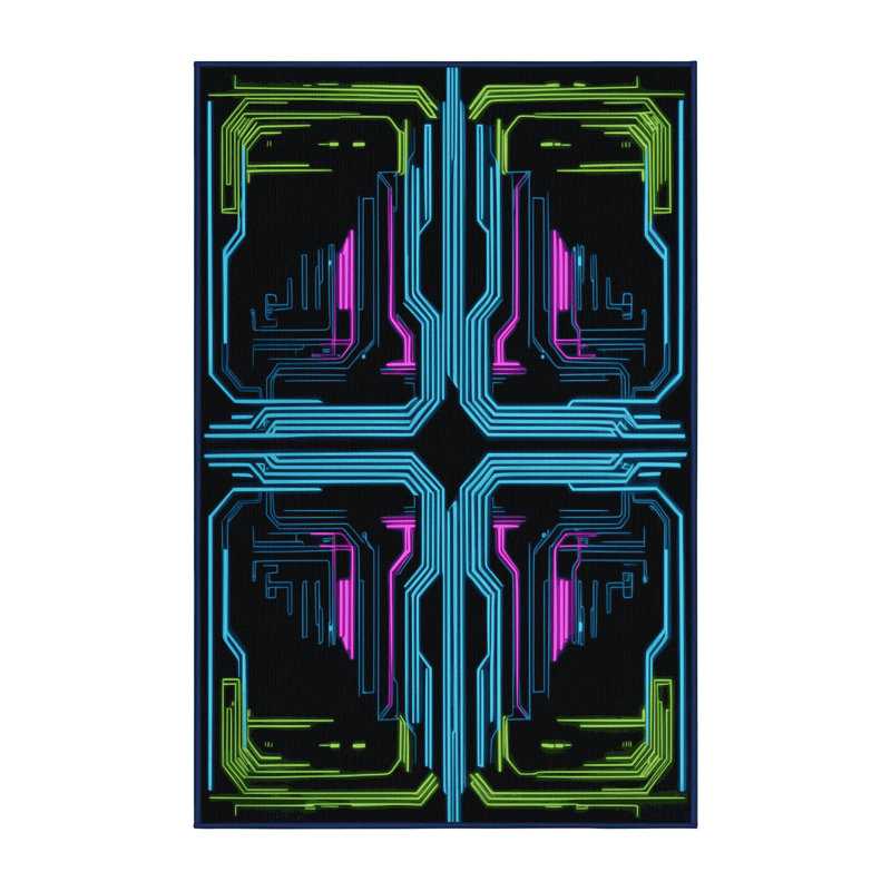 Cyber Ray Rug, Rectangle 6' x 9'