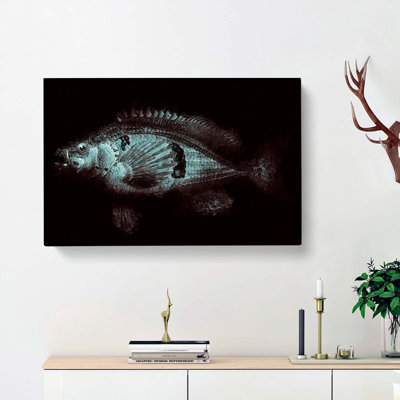 A Blue Fish - Wrapped Canvas Painting