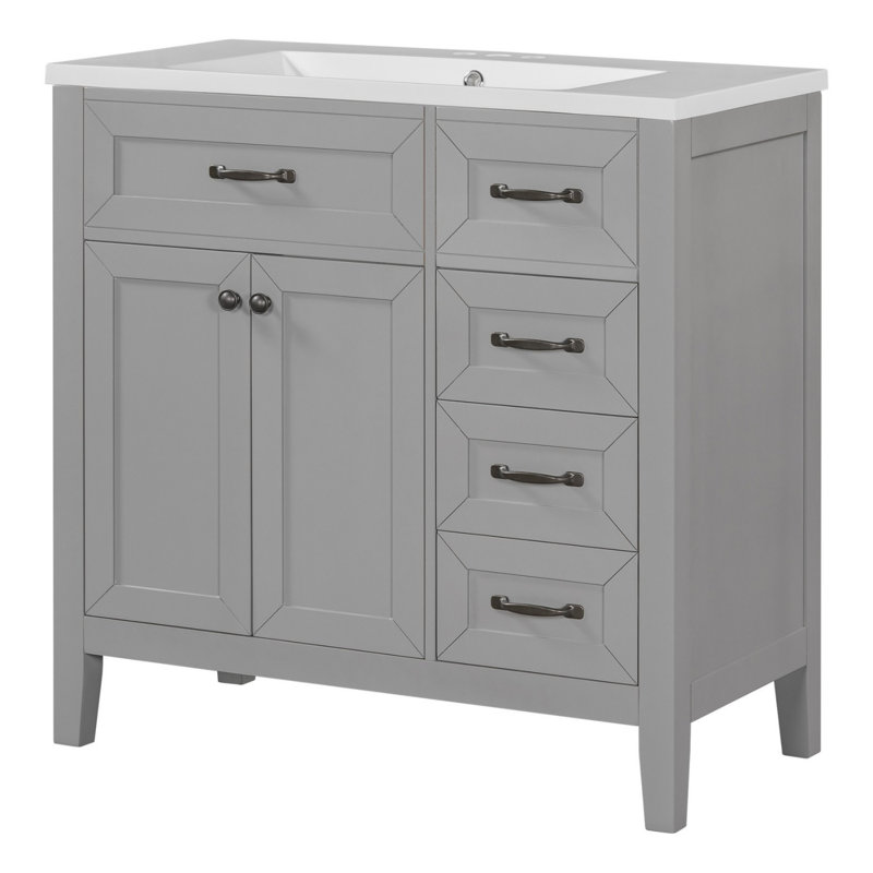 36" Bathroom Vanity with Sink Combo, Gris