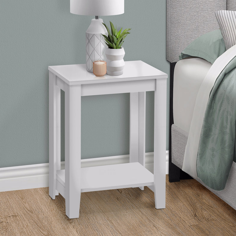 Table d'appoint transitionnelle à 2 niveaux - Table de bout / côté / table de chevet à 2 niveaux, Blanc