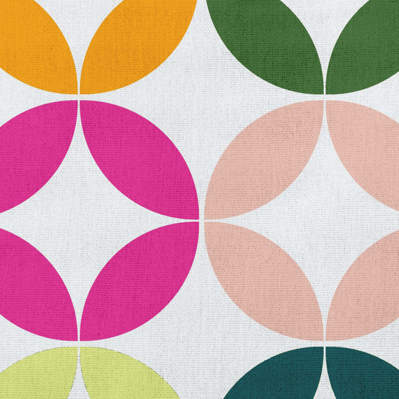 Coussin décoratif, Vert / rose / jaune / bleu clair