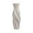 Decorative Wavy Ceramic Accent Table Vase for Home Decor - Tall Flower Vase for Living Room Display with Sculpted Design - 30", Ivory & Tan-1030542458