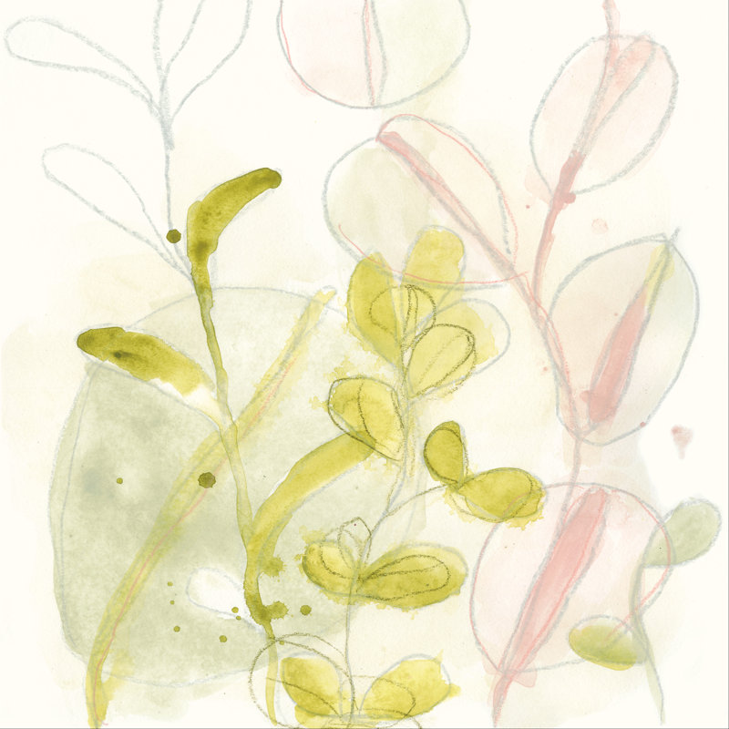 Celadon Trace II by June Erica Vess - Wrapped Canvas Painting, 30cm H x 30cm W