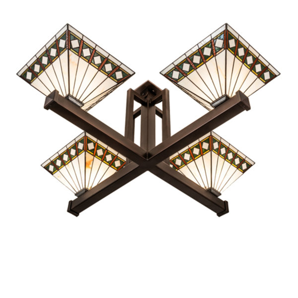 Foundry Select Ticey Glass Semi Flush Mount | Wayfair