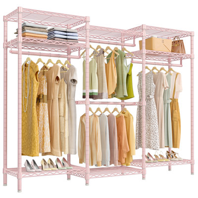 VIPEK V5i Porte-vêtements Armoire à vêtements robuste Armoire à vêtements pour chambre à coucher, rose