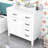 Freestanding Bathroom Vanity with Ceramic Sink, Storage Cabinet and 3 Drawers-2103501400