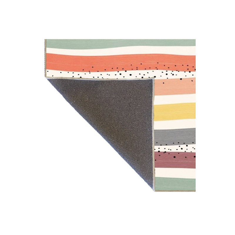Mixed Color Patterned Woven Base Rug, Rectangle 2'4" x 3'11" Rug Pad Included