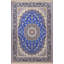 Tapis décoratif à motifs bleus et noirs-412353382