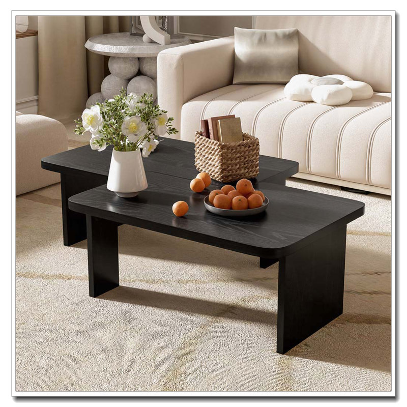 Rectangle Coffee Table Set, Black