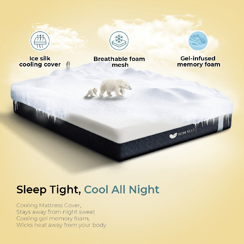 Matelas en mousse à mémoire de forme mi-ferme 10 po Heim Nest, Grand lit