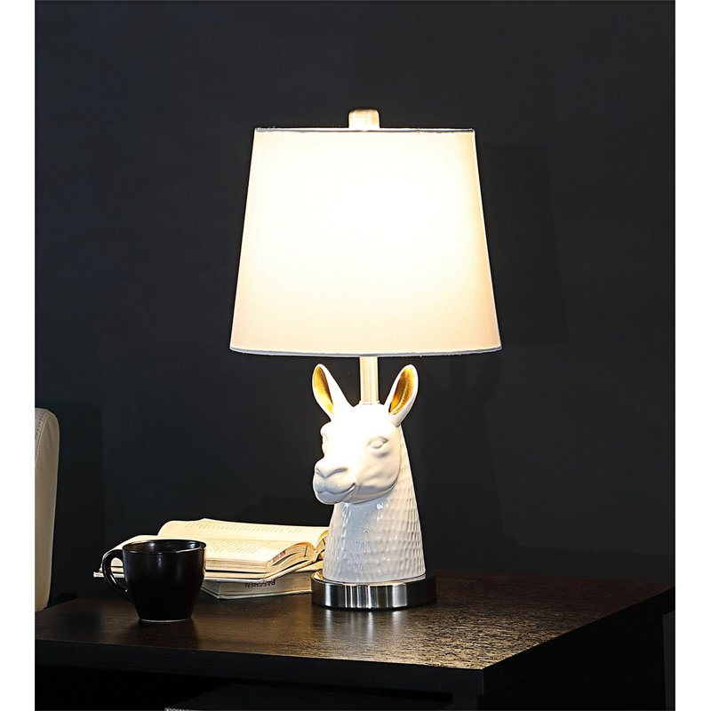 Llama Bust Resin Table Lamp
