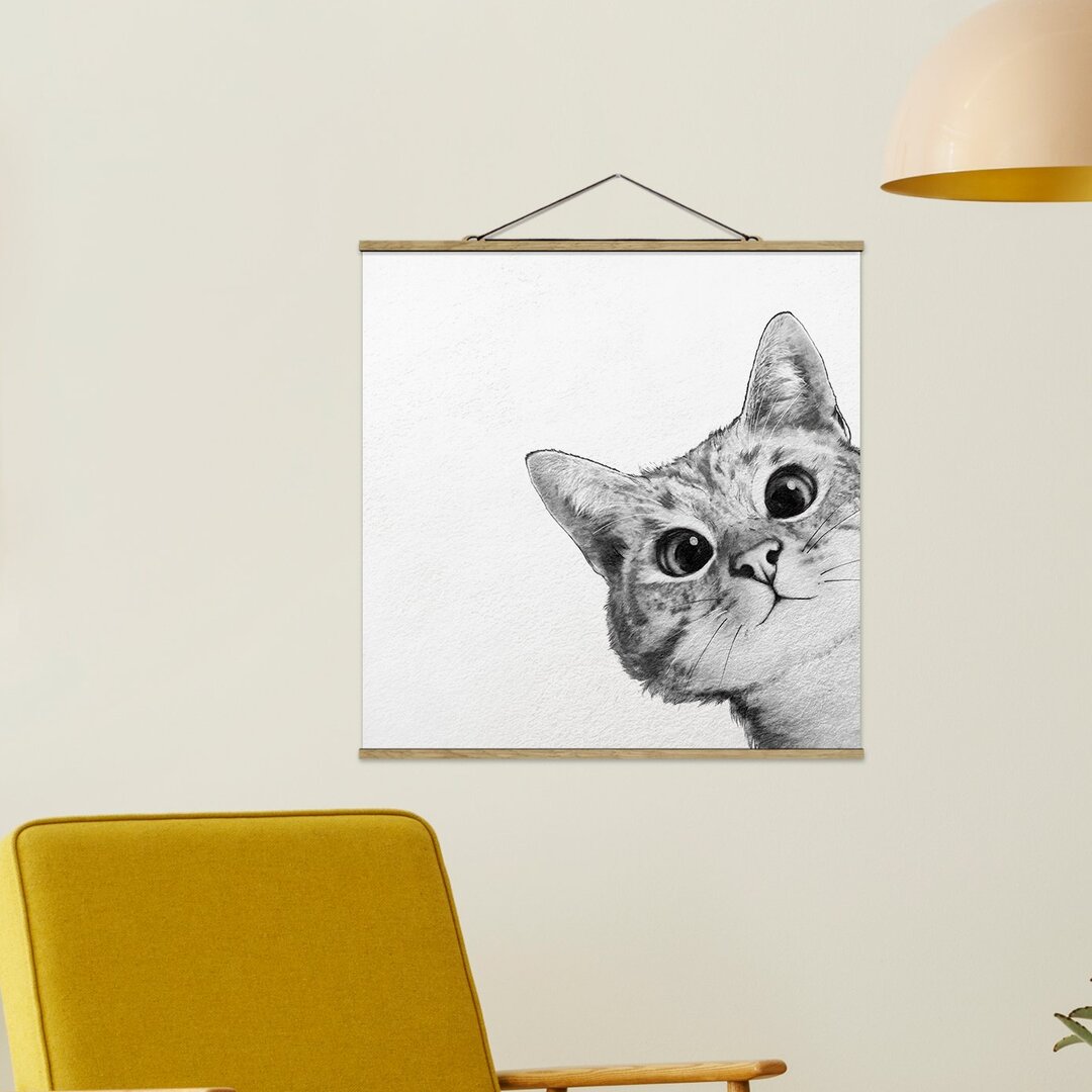 Kunstdruck Cat Black White von Laura Graves