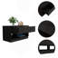 Banc de rangement, deux tablettes ouvertes, deux tiroirs - noir-375664035