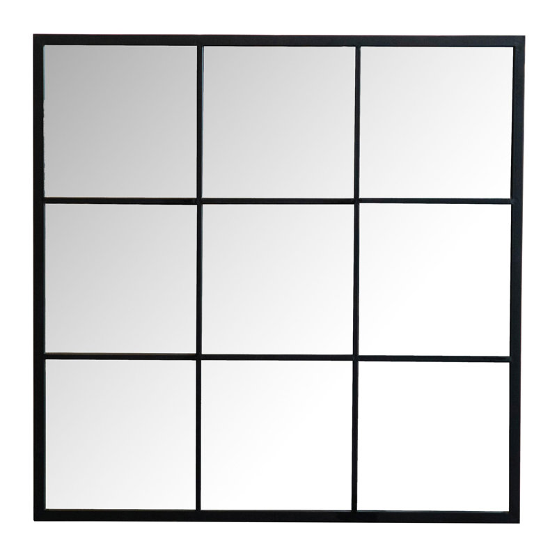 Miroir mural 35 po x 35 po noir