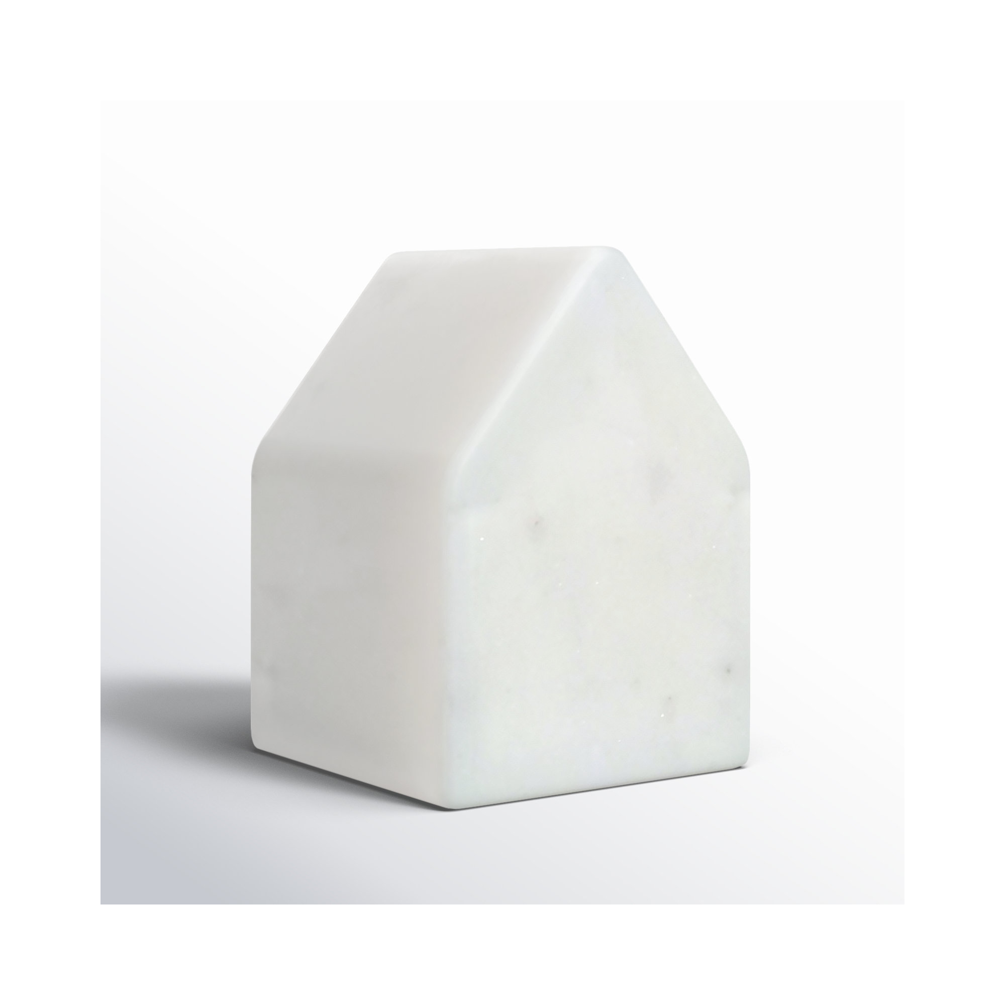 Adalynn Marble Home Object, 3.5" H x 2.5" W x 2.5" D, White