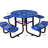46" Round Outdoor Steel Picnic Table With Umbrella Mount, Blue - Heavy-duty For Picnics, Backyard Celebrations, Fishing Pole, Enjoyment