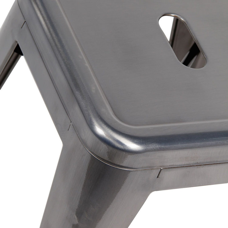 Chisley Stainless Steel Accent Stool