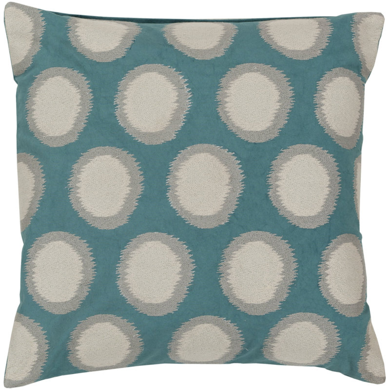 Ikat Polka Dots Pillow Cover, 22" x 22", Lime
