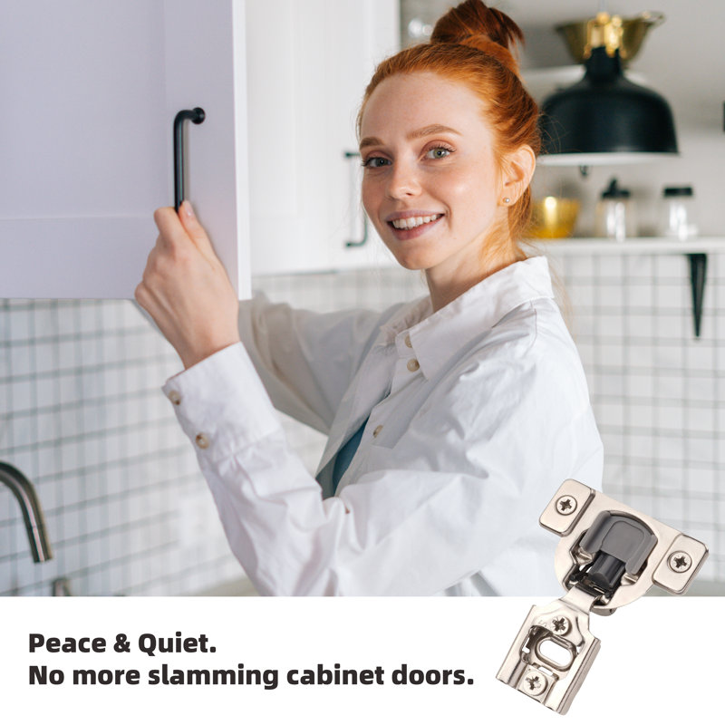 Brushed Nickel Soft Close Cabinet Hinges 10-Pack
