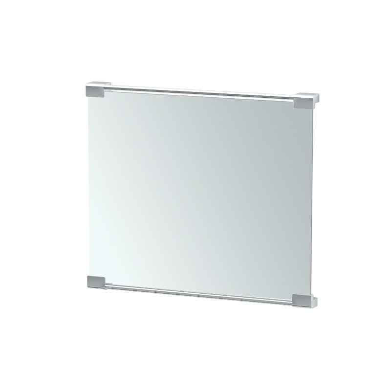Wall Mount Décor Mirror | Rectangle Bathroom Vanity Mirror, Mount Landscape or Portrait, Chrome, 24" H x 19.5" W