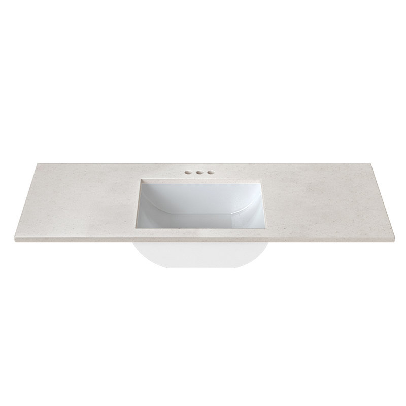 Plateau de meuble-lavabo simple gris avec lavabo 49 po MagickWoods