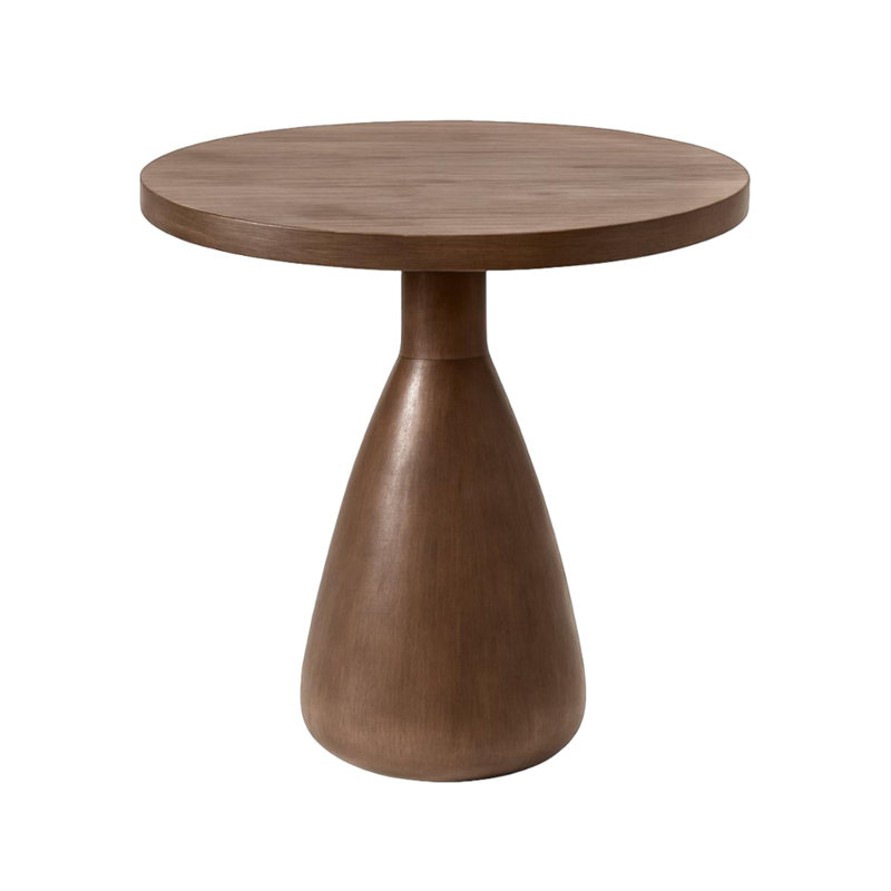 Erni Solid Wood End Table, Walnut