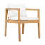 Chaises de salle à manger d'extérieur (ensemble de 2) avec structure en bois d'acacia, finition teck clair et coussins beiges