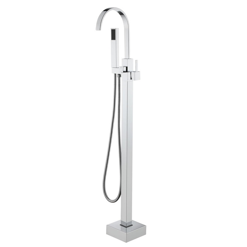 Single Handle Floor Mounted Tub Faucet, Polished Chrome