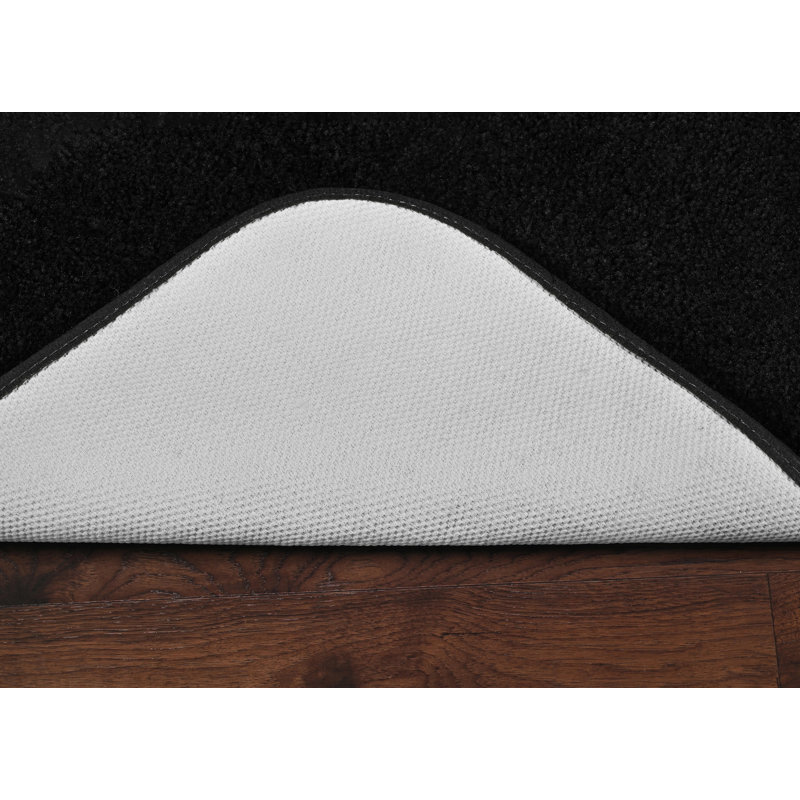 Mccluney Ultra Soft Traditional Nylon 5 Piece Bath Rug Set with Non-Slip Backing, Black