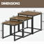 Arvon 3-Piece Stackable Nest Of Side Tables For Living Room Rustic End Sofa Table