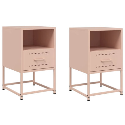 Angeliese 36cm W Steel Bedside Table