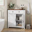 Armoire de rangement Farmhouse avec tiroir et tablette réglable pour la cuisine, la salle à manger et la salle de bain