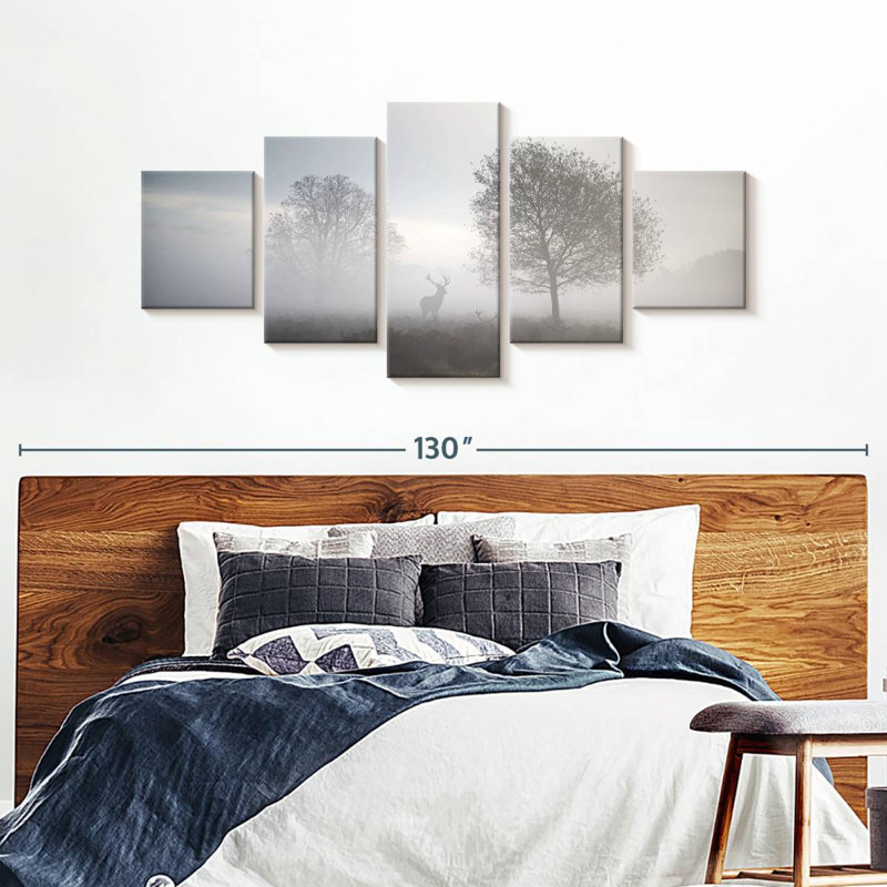 «Hunting at Dusk», reproduction d'art sur toile, H 42 po x l 92 po x P 1,25 po