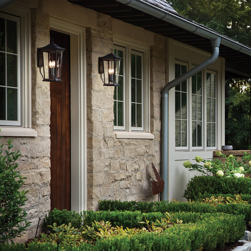 Bromley 3-Light Wall Mount Sheperd's Hook Lantern, Museum Black, No