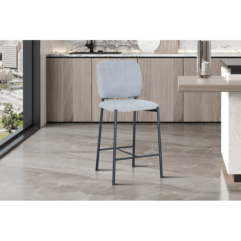 Vallonia Upholstered Counter Stool, Light gray