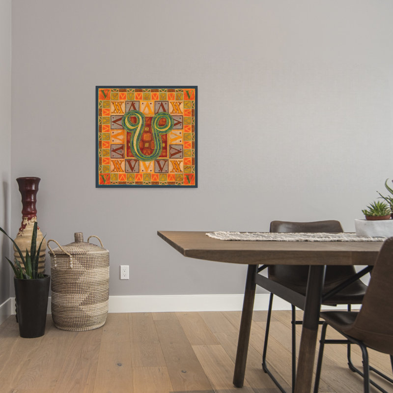 «Vibrant Geometric Symbols Abstract Contemporary Winter», reproduction d'art mural, 24" H x 24" W