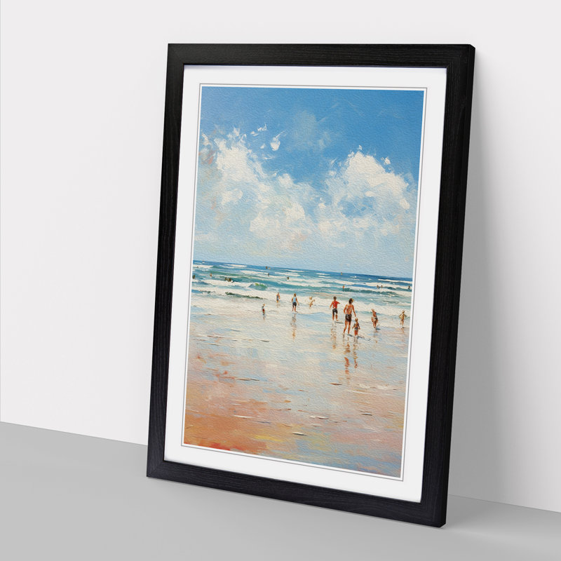 Beach Impressionism No.4 - Framed Print, Black Framed, 46cm H x 34cm W