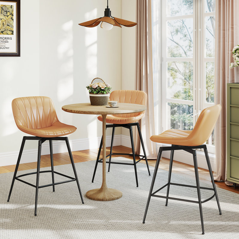 28inch Swivel Bar Stool| Hold Up To 500lbs, White, 3