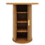 Round bar table with storage, 92cm high standing table with cabinet, MDF wood look, load capacity up to 75kg, for bar & living room