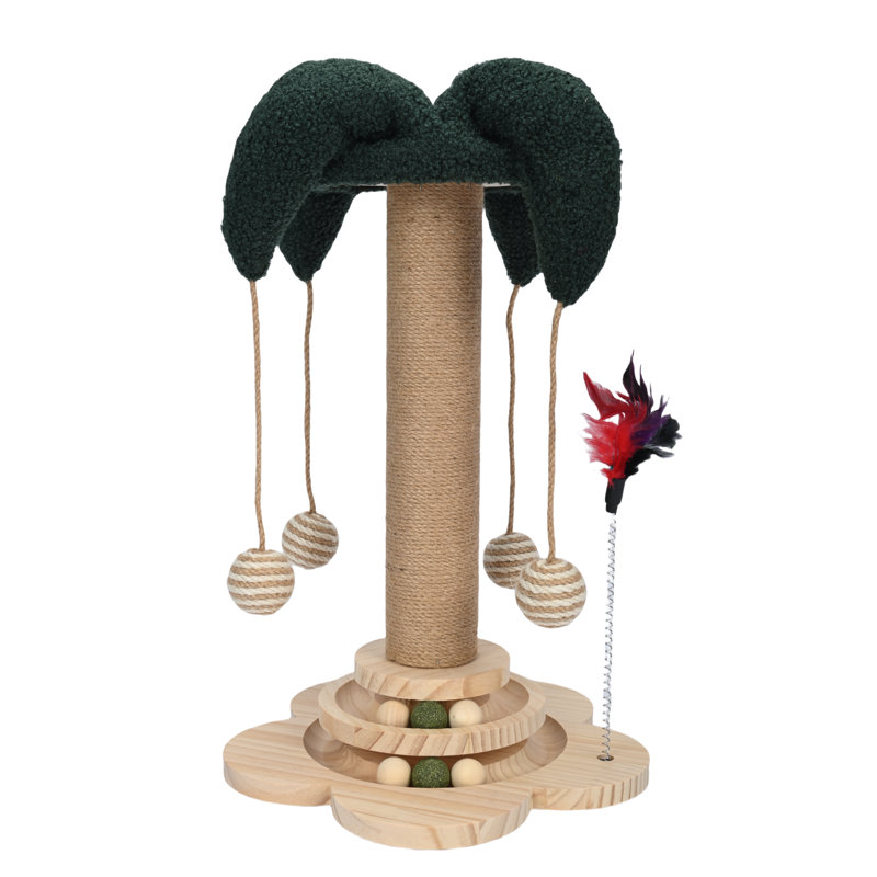 19.68” Cat Tree With Sial Scratching Post ，Catnip Ball＆Feather