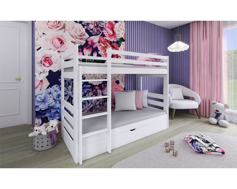 Naper Bunk Bed with Storage Included, White