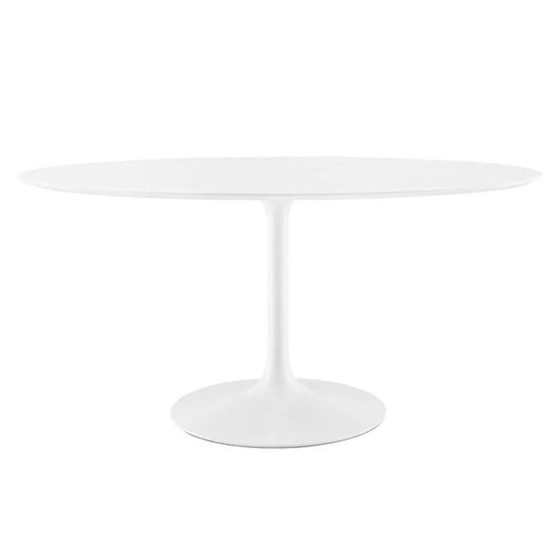 Santorini Oval Shiny Mdf Dining Table, 30"H x 78"L x 48"W
