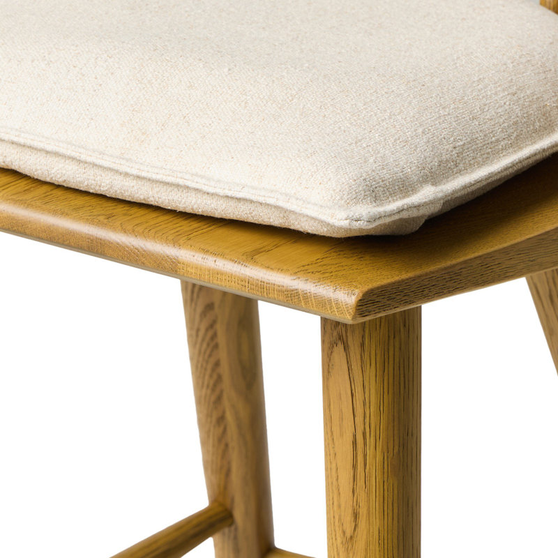 Lewis Windsor Stool With Cushion-Sandy Oak-Counter, Counter Stool (25.02” Seat Height), Sandy Oak
