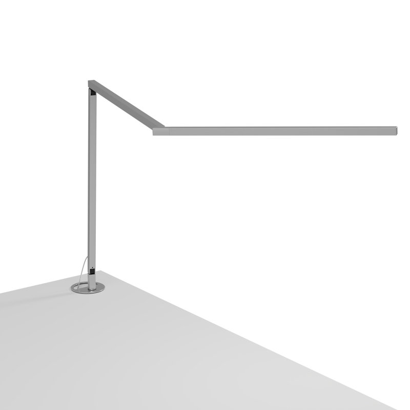Lampe de bureau DEL Z-Bar PRO Gen 4 avec œillets, H 15,8 po x l 32 po x P 8,8 po, Argent