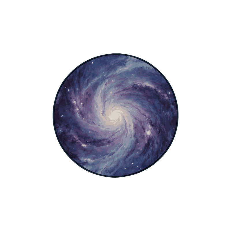 Tapis mauve lavable à la machine, Rond 7 pi