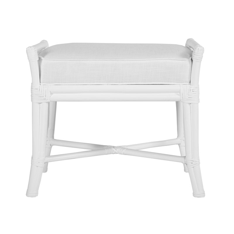 Malacca Upholstered Bench, White