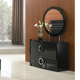 Belva Engineered Wood Wall Mirror, Black