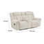 Reo Double Manual Reclining Loveseat With Console, Beige Chenille
